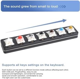 Resim kajilai Taşınabilir Klavye 6 Tuşlu Kısayol Tuşları Özel Klavye USB TakAndÇalıştır Klavye Tuş Takımı Mekanik Klavye 