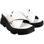 Resim Pierre Cardin Yüksek Dolgu Topuk Anatomik Taban Bayan Terlik Beyaz 