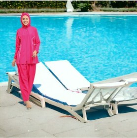Resim Shopiolog Uzun Kollu Düz Tam Tesettür Pembe 