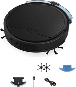 Resim Komdndht 3 in 1 Akıllı Süpürme Robotu Ev Mini Süpürme ve Vakumlama Kablosuz Süpürge Süpürme Robotları (Siyah) 