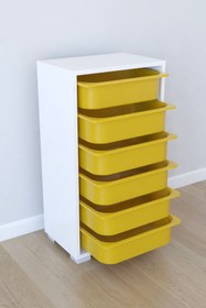 Resim Remaks 6 Sepetli Oyuncak Dolabı Çok Amaçlı Dolap - Sarı 