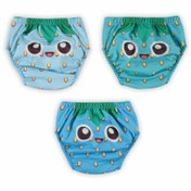 Resim BabyHouseButiq Poopes Yıkanabilir 3'lü Kombin Erkek Neşeli Çilek Alıştırma Külodu 1-2-3-4 Yaş 