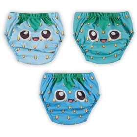 Resim BabyHouseButiq Poopes Yıkanabilir 3'lü Kombin Erkek Neşeli Çilek Alıştırma Külodu 1-2-3-4 Yaş 