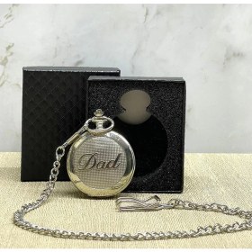 Resim Özel Kutulu Dad (Baba) Gümüş Köstekli Saat ALK4673 (NARUE-35764) 