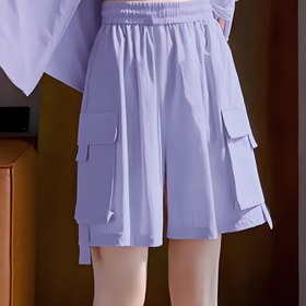 Resim Kızlar için Mor Kargo Şortları - Şık Yazlık Dış Mekan ve Rahat Giyim, Cepli Bol Kesim, Plaj, Spor ve Sokak Modası için Mükemmel, Harika Doğum Günü veya Tatil Hediyesi, Plaj Şortu, Dış Mekan için 