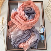 Resim Kadınların Gradyan Şal - Yumuşak Pastel Pembe ile Mor Ombre, Hafif Olmayan Esnek Şık Sarma, Günlük ve Resmi Kıyafetler için - Bohem Şık Aksesuar, Günlük Resmi Etkinlikler için, Çok Yönlü Moda Parçası, Akışkan Dokuma, Zarif Dokuma, Şık Sarma, Moda Severler 