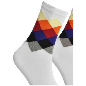 Resim Unisex Renkli Kare Çorap Beyaz - Lksçrp16-36-44 (544423542) Çok Renkli 
