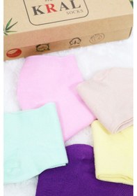 Resim Kral Socks Kadın Çorap Dikişsiz 5 Çift Kutulu Bambu Patik Patik Çorap Seti Asorti 