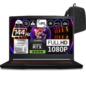 Resim Msı Thın GF63 Intel Core I5 12450H 64GB 512GB SSD RTX2050 Windows 11 Home 15.6\ Fhd 144Hz Taşınabilir Bilgisayar 12UCX427XTRWH09 + Zetta Çanta 