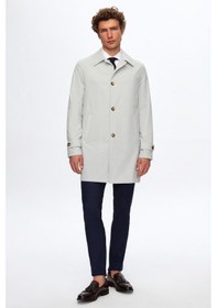 Resim D's Damat Regular Fit Taş Düz Pardösü - Trençkot 2HCP812220420 Taş 