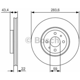 Resim Bosch Fren Diski [4D 284Mm] Abarth 1.4 08 312 A1.000 