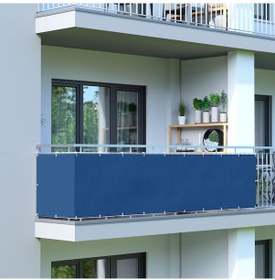 Resim 9.5 Metre X 55 Cm Mavi Renk Polyester Balkon Demiri Brandası Su Geçirmez 1.sınıf 650g Çok Renkli 
