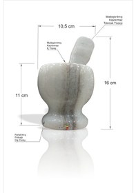 Resim Kaliteli Gerçek Beyaz Mermer Sarımsak Çekirdek Ezici Havan Tokmak 
