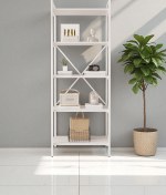 Resim Mobitopya Nilamu Beyaz 65 Cm Kitaplık , Metal Aksamlı, Organizer, Ofis, Ev , 65*170*34 Cm 
