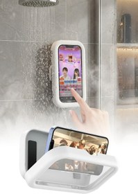 Resim omilife Su Geçirmez Telefon Kabı Hareketli Telefon Tutucu Stand Duş İçi Suya Dayanıklı Telefon Koruyucu Stan 