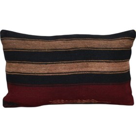 Resim Zehra Abla Halı Yeni El Dokuma Dekoratif Lumbar Kilim Kırlent Yastık Kılıfı 6116 