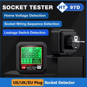 Resim HT97D Profesyonel Priz Test Cihazı LCD Ekranlı - AC Gerilim, RCD & GFCI Testi, AB Fişi, Kaymaz ABS, Montaj Gerektirmez 