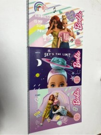 Resim 3 Adet Barbie Lisanslı Spiralli Resim Defteri 25 35 Ebatında 15 Yaprak 