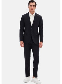 Resim D's Damat Ds Damat Slim Fit Lacivert Yünlü Travel Takim Elbise 4he05ob35577m Lacivert 
