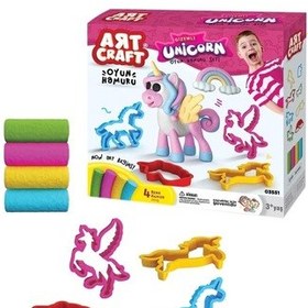 Resim Unicorn Oyun Hamur Seti 200 Gr. - Oyun Hamuru Seti - Hamur Setleri - Hamur Kalıpları - Boynuzlu At Renkli 