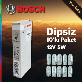 Resim Gözpar Oto Ustaparçacı Bosch Eco Dipsiz Ampul 12V 5W T10 W5W 10'lu Paket 