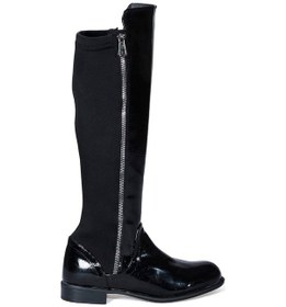 Resim Kadın Klasik Topuk Siyah Rugan Çizme Siyah 