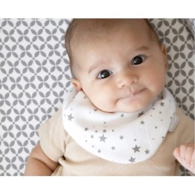 Resim Babyjem Yenidoğan Fular Yıldızlı Mama Önlüğü Gri 