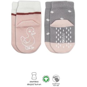 Resim Nessiworld Nessiworld Bistyle Hayvan Figür Kaymaz Kız Soket Çorap 2'Li BS10120 Gri 