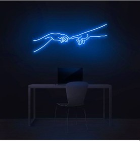 Resim Hand Of God Figürlü Neon Tabela Mavi 