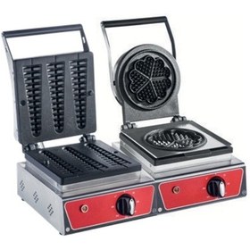 Resim Karacasan Endüstriyel Elektrikli Papatya + Çubuk Waffle Makinesi 