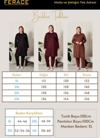 Resim Ferace Kadın Büyük Beden Nervürlü Takım 