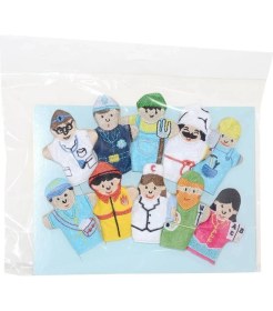 Resim MCM Group AND-5197 Meslekler Parmak Kukla 10'lu -Anadolu Oyuncak 