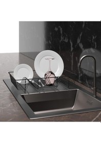 Resim Teknotel Tek Katlı Bulaşıklık Tabaklık Mat Siyah Kb095 