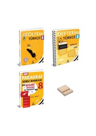 Resim Lgs 8. Sınıf Türkçe Ve Paragraf Atölyem-defterim 3lü Set + Telefon Standı 