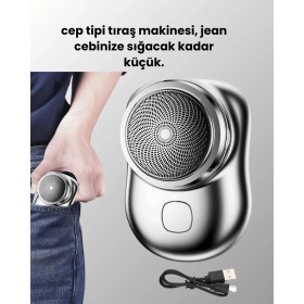 Resim Renklime Taşınabilir, Cep Boyunda, Şarjlı Elektrikli Tıraş Makinesi 