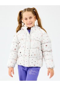 Resim Skechers G Puffer Jacket Büyük Kız Çocuk Offwhite Mont Sk2520052-1040 Beyaz 