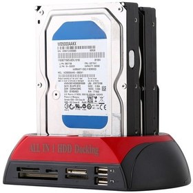 Resim Sones Kart Okuyucu Ve Hub'lı Hepsi Bir Arada Çift 2,5 İnç/3,5 İnç Sata/ıde Hdd Yerleştirme İstasyonu 