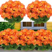 Resim 90 Çiçek Büyük Yapay Gericikler - Gerçekçi Turuncu Çiçekler, UV Dayanıklı İç/Dış Mekan Dekoru Düğünler, Verandalar, Avlular, Bahçeler için - Bakım Gerektirmeyen Sonbahar Dekorasyonu, Şükran Günü, Cadılar Bayramı, Dayanıklı Plastik Çiçek Düzenlemesi 