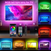 Resim RGB LED TV Arka Işık Şeridi, Düzenlenebilir Çok Renkli, USB Güçlü, Kablosuz 2.4G Uzaktan Kumanda ve Uygulama Kontrolü, Su Geçirmez Olmayan, Dahili Mikrofon, Ev Sineması, Oyun, İç Mekan Işıklandırma için, 2-5m (Pil Hariç Uzaktan Kumanda) 