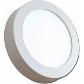 Resim 30W Beyaz Yuvarlak Panel LED Armatür, Sıva Üstü, Metal Kasa, 6400K Işık 
