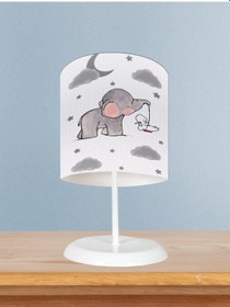 Resim Mekta Home Bebek Ve Çocuk Odası Tavşan Taşıyan Fil Desenli Abajur 