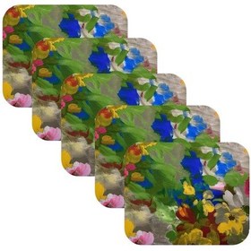 Resim Knsz oturma minderi 5 li artis&mutlu çiçek desen tel bar taburesi sandalyesi için 