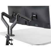 Resim NPO STD7080G 10"-27" Alüminyum Amortisörlü VESA Monitör Tutucu Çift Kol Koyu Gri 