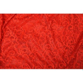 Resim Şal Model Kırmızı Renk Hazır Dikilmiş Pileli Fon Perde 75x260 Cm 
