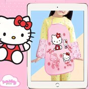 Resim 1 Adet Sanrio Hello Kitty Çocuk Önlüğü - Sevimli Karikatür Baskılı Yüksek Yoğunluklu Polietilen Kolsuz Önlük, Pembe ve Sarı Puantiyeli, Kalp & Bisiklet Tasarımı ile Pişirme, Boyama, Sanat & El İşleri için, Yıkanabilir Kumaşlı Çocuk Önlüğü | Çizgi Film Temalı Önlük 