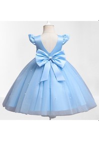 Resim Kız Çocuk Bebe Mavisi Doğum Günü, Parti,Mezuniyet, Prenses Elbise Mavi 