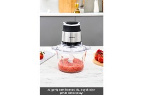 Resim 3l Ultra Geniş Cam Hazneli Inox Doğrayıcı Gri 