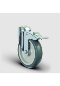 Resim ER04MKT200F Oynak Delikli Termoplastik Kauçuk Frenli Tekerlek 