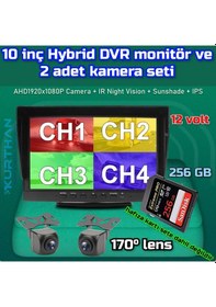 Resim 10 '' Hybrid Dvr Ekran 2 Ad 170'' Balık Gözü Geniş Açı Kamera 