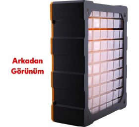 Resim Rodex Vida Dübel Civata Kutusu Bölmeli Avadanlık Monoblok Çekmeceli 60'lı Takım Çantası Plastik Organizer 